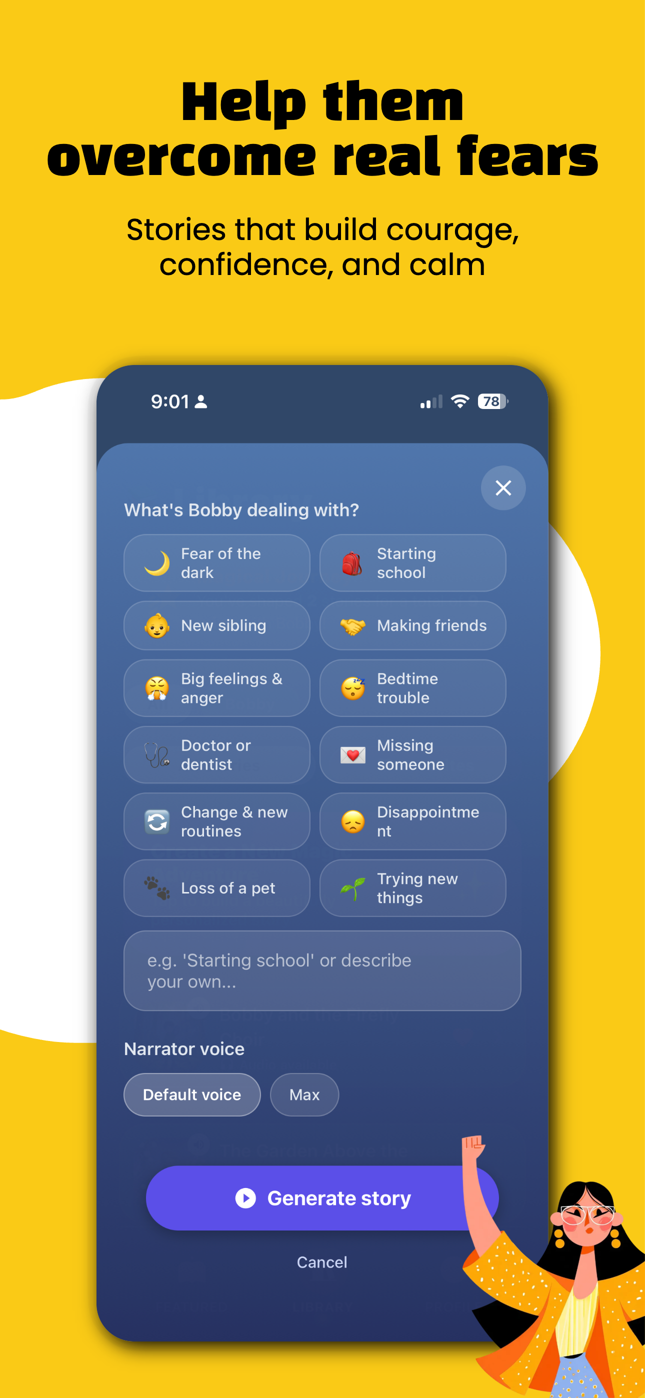 Hero Mode with emotional challenges for children